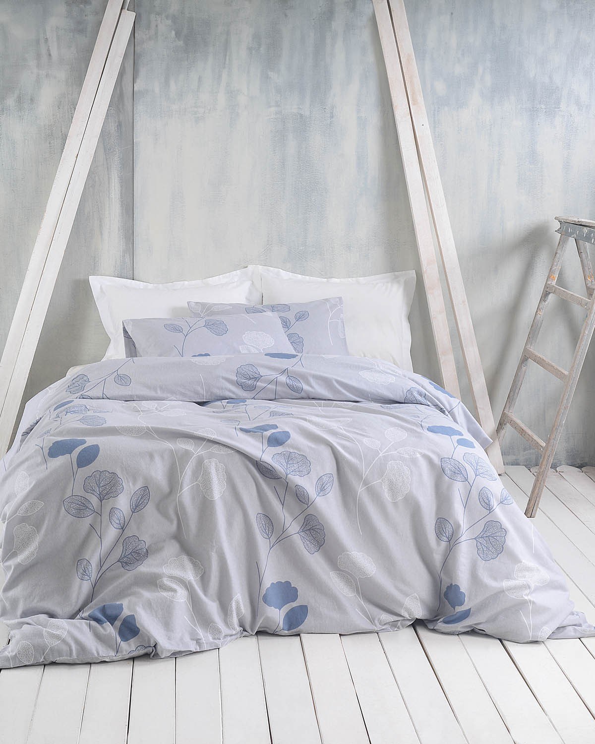 MORIN ΓΚΡΙ ΜΠΛΕ - ΣΕΤ ΠΑΠΛΩΜΑΤΟΘΗΚΗ ΦΑΝΕΛΕΝΙΑ ΥΠΕΡΔΙΠΛΗ (225Χ240)