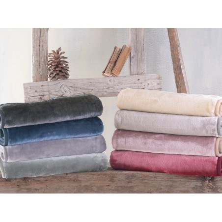 VELOUR ΚΡΕΜ - ΚΟΥΒΕΡΤΑ ΒΕΛΟΥΤΕ ΥΠΕΡΔΙΠΛΟ (220Χ240)