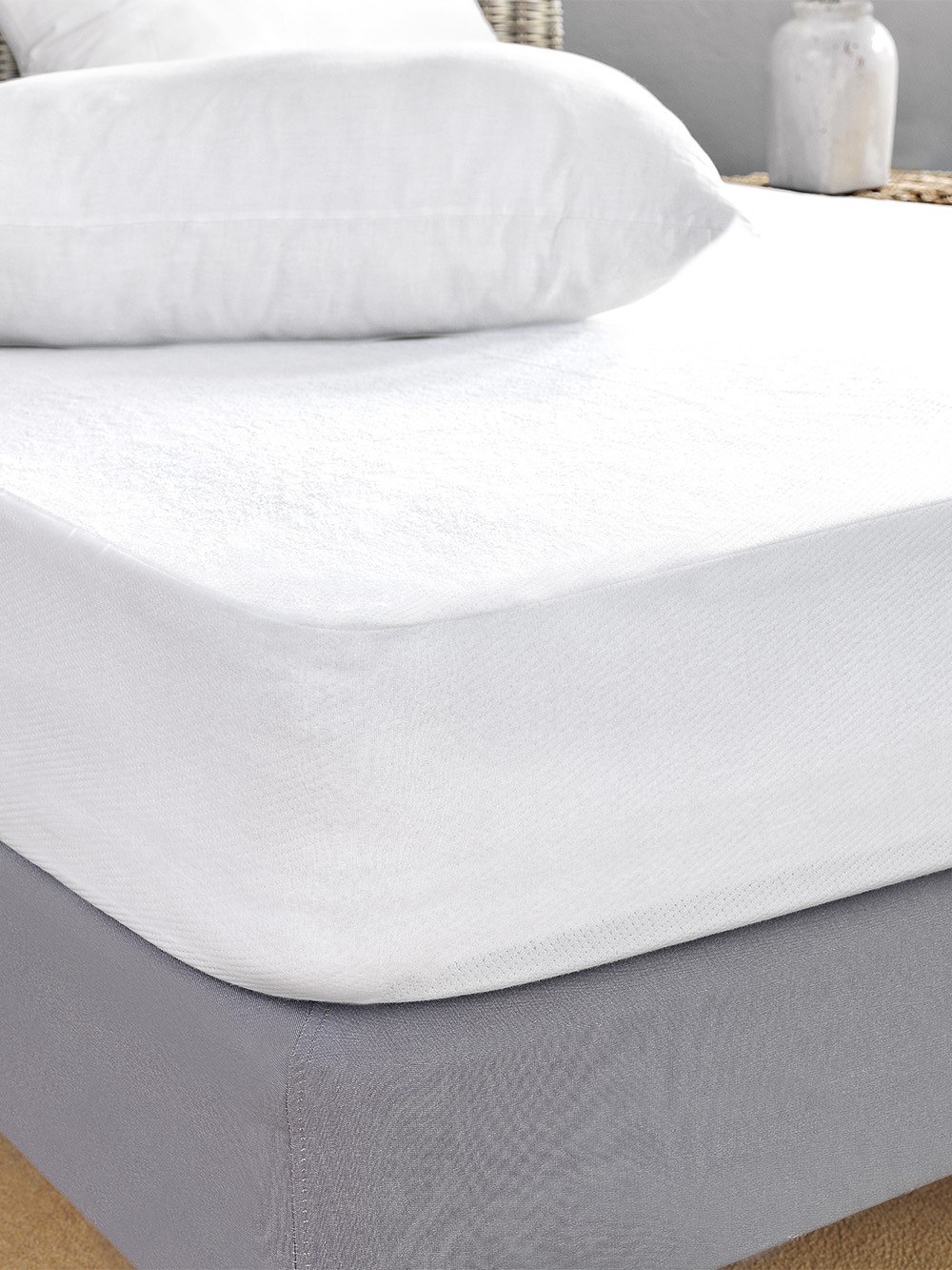 Κάλυμμα Palamaiki King Size White Comfort 180X200+30 Jersey Waterproof