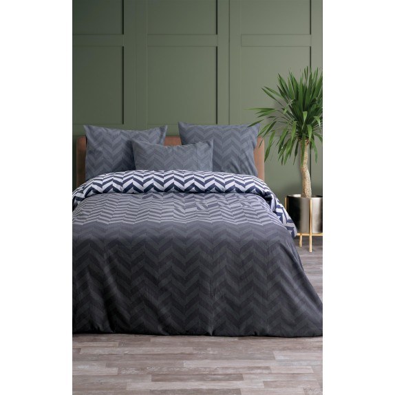 Σετ Σεντ King Flat Zic Zac 2 (Grey) Flannel 2*260X280Cm...