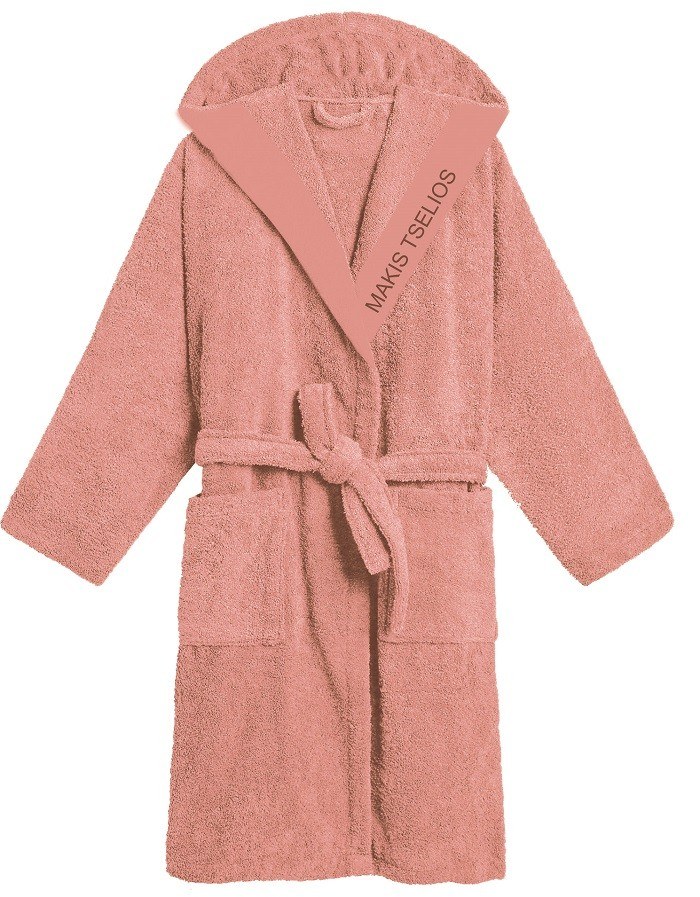 Μπουρνούζι Με Κουκούλα Makis Tselios West Peach Large