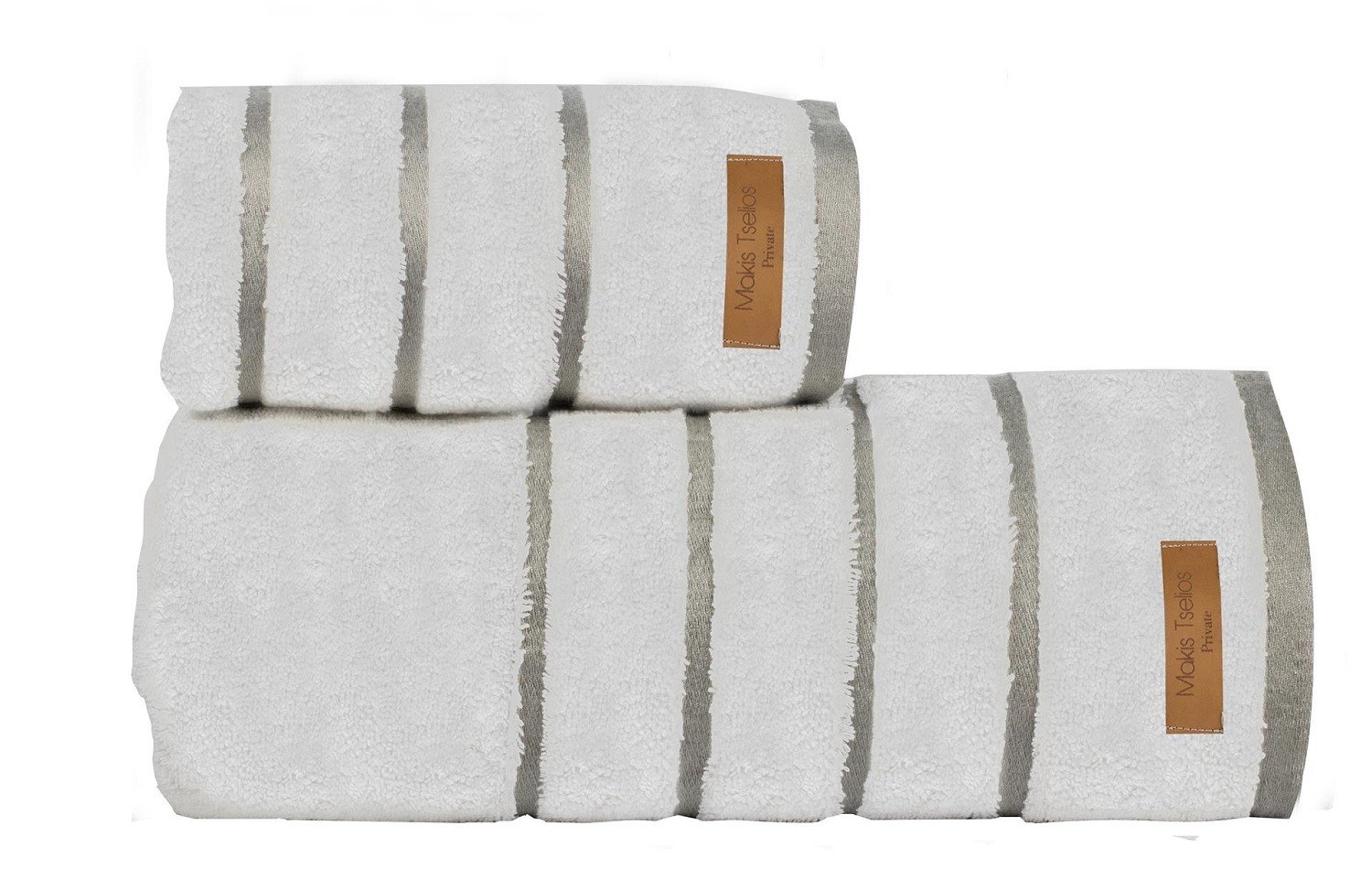 Σετ Πετσέτες 2 Τεμαχίων Makis Tselios Prive White 90x15