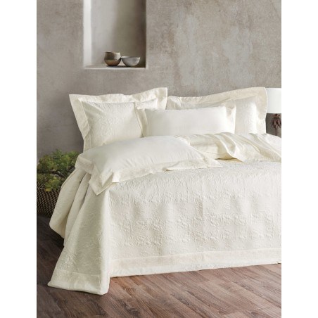 IRINA - ΣΕΤ ΚΟΥΒΕΡΛΙ ΕΚΡΟΥ ΣΕΤ 3 ΤΕΜΑΧΙΑ (1 235X250 - 2 50X70)