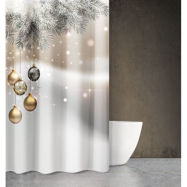 Κουρτίνα Μπάνιου Χριστουγεννιάτικη Des 408 180X200