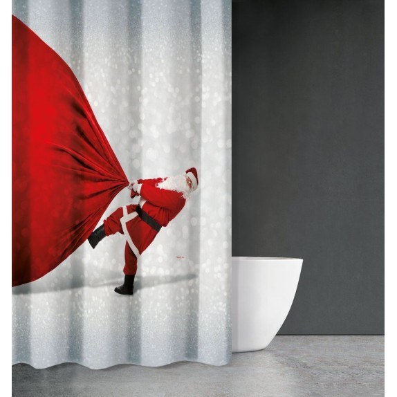 Κουρτίνα Μπάνιου Χριστουγεννιάτικη Des 409 180x200