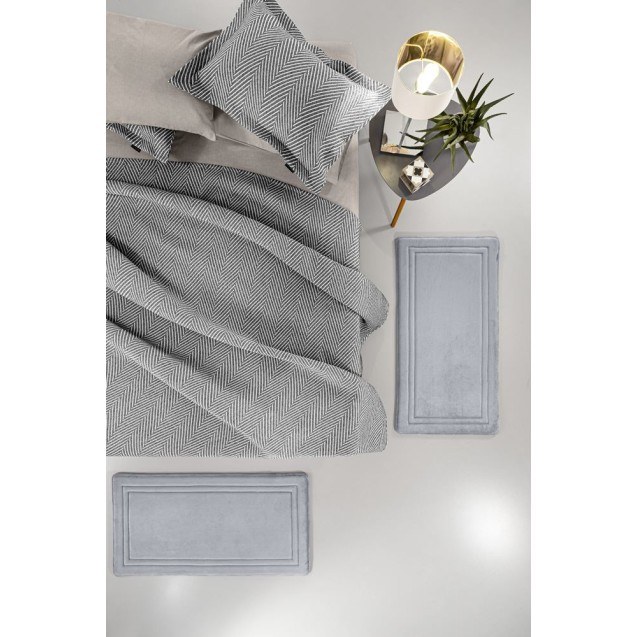 Σετ 2τμχ - Χαλάκια Κρεβατοκάμαρας Softy Silver