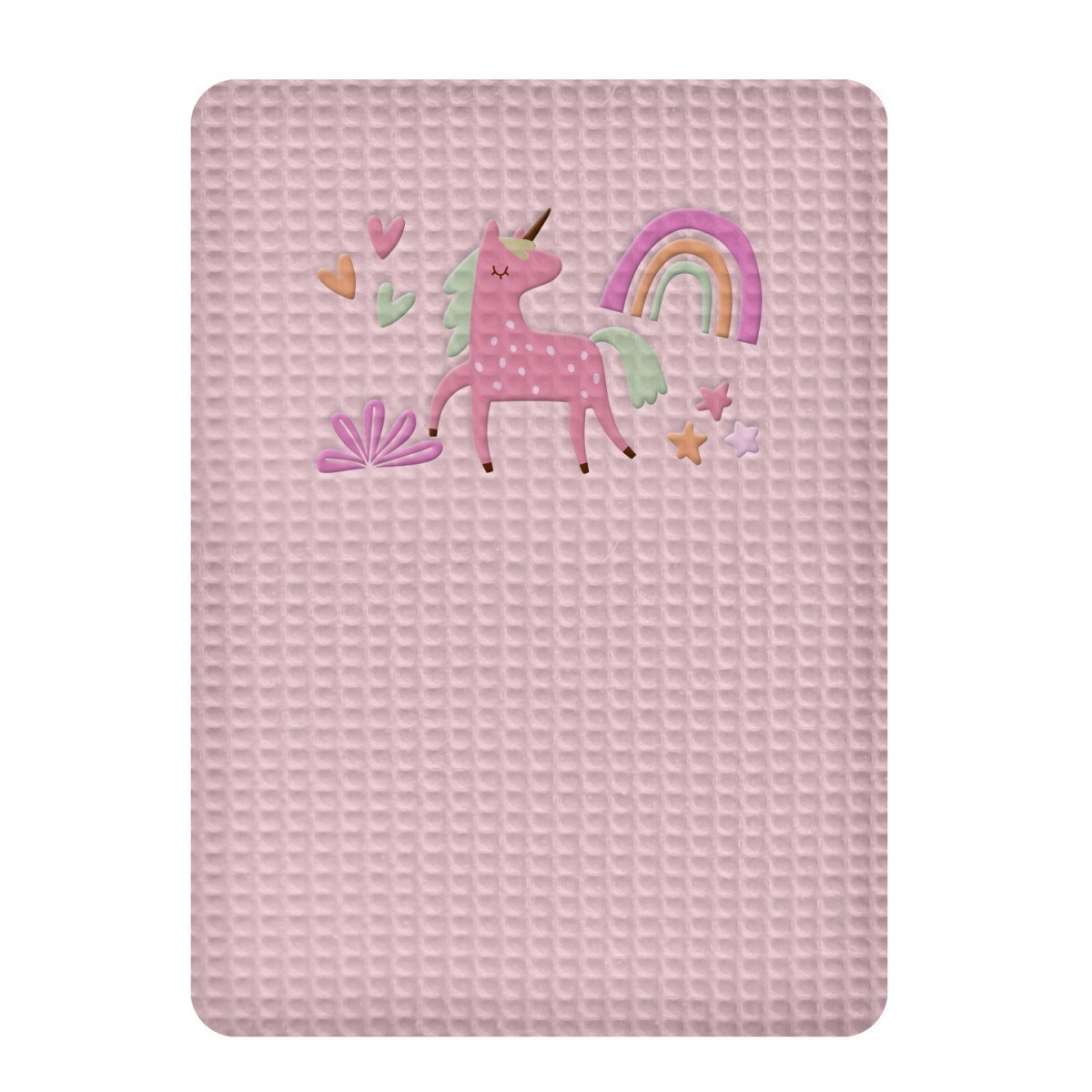 Κουβέρτα Πικε Κουνιας 110X140 Adam Home Unicorn Pink
