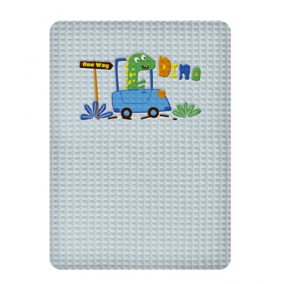 Κουβέρτα Πικε Αγκαλιας 80X110 Adam Home Dinosauros Blue