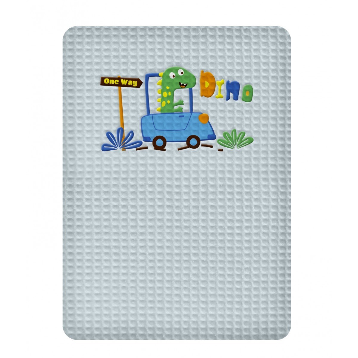 Adam Home Κουβέρτα Πικε Αγκαλιας 80X110 Adam Home Dinosauros Blue