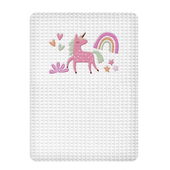 Κουβέρτα Πικε Αγκαλιας 80X110 Adam Home Unicorn White