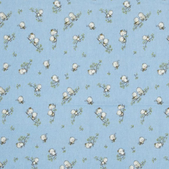 Πάνα Φανελένια Dimcol Birds 14 80Χ80 Sky blue