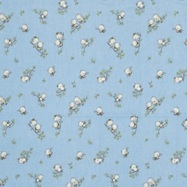 Πάνα Φανελένια Dimcol Birds 14 80Χ80 Sky blue