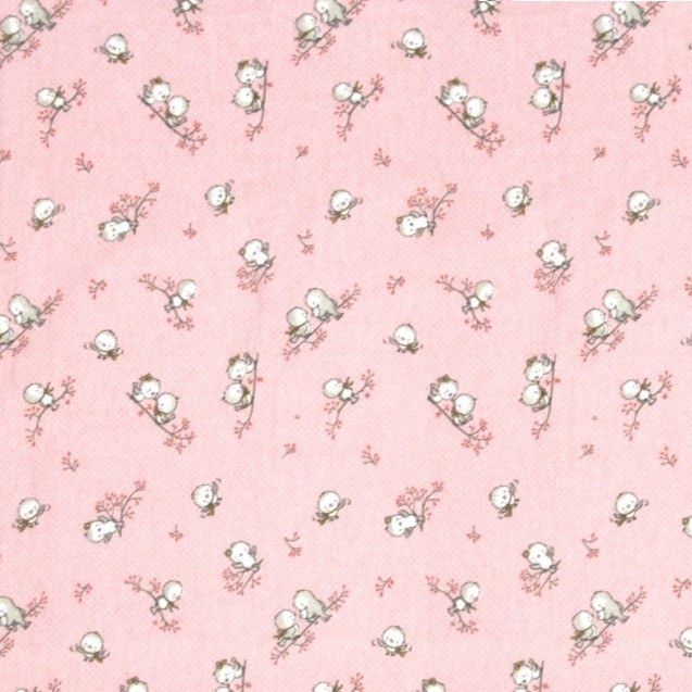Πάνα Φανελένια Dimcol Birds 15 80Χ80 Pink