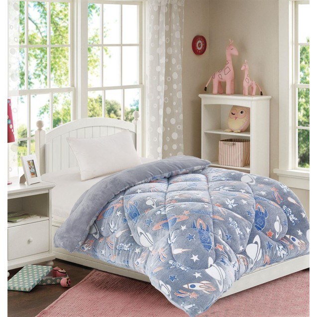 Κουβερτοπάπλωμα Μονό με Γούνα Dimcol φωσφορίζον...