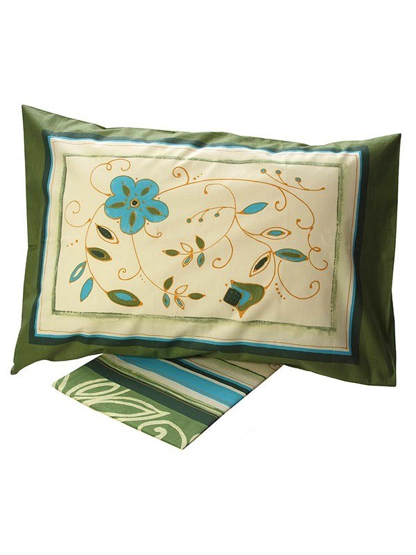 Σετ Σεντόνια Sunshine Home Cotton Feelings εμπριμέ 9776 Green 160x260