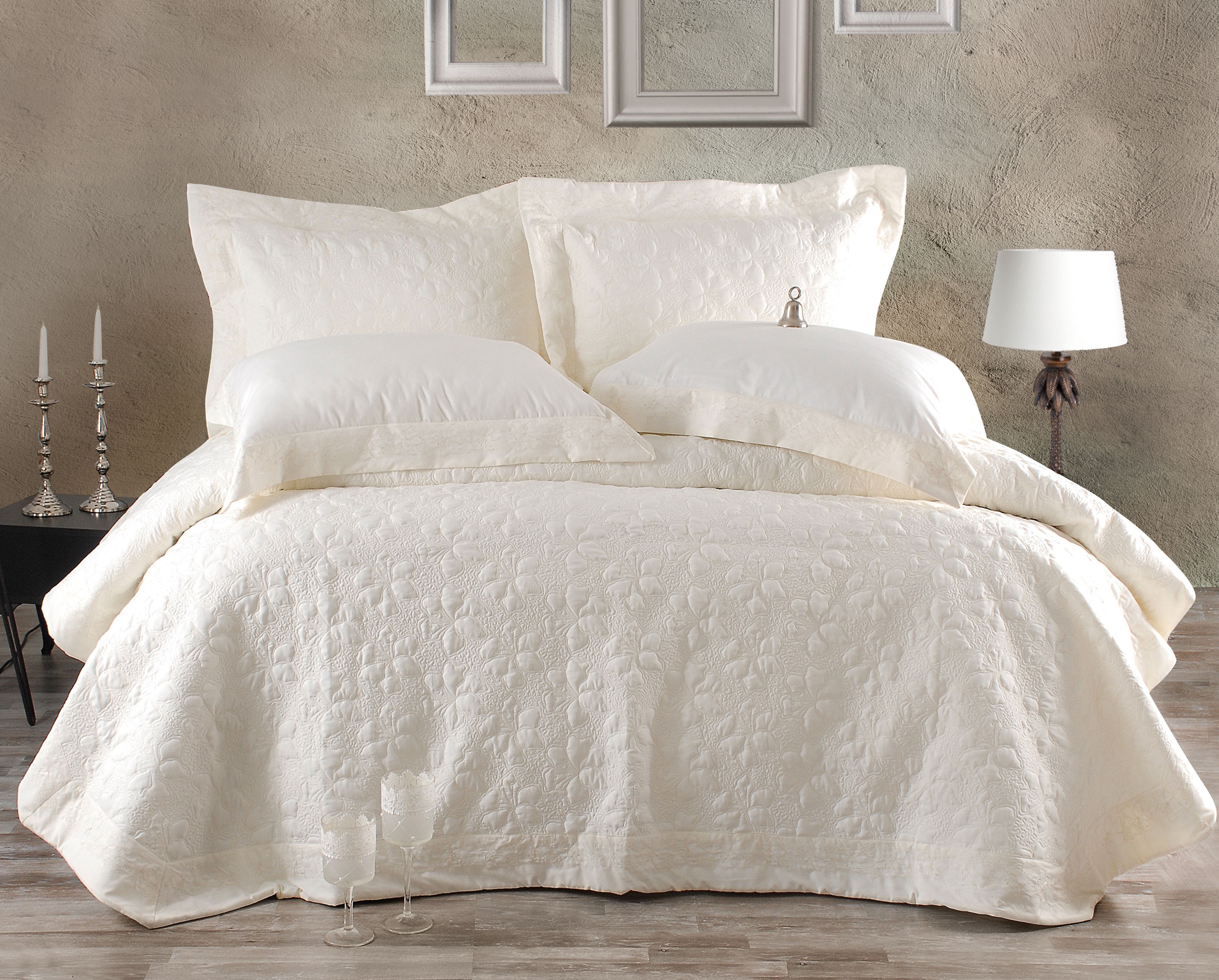 TABITHA - ΣΕΤ ΚΟΥΒΕΡΛΙ ΕΚΡΟΥ ΣΕΤ 3 ΤΕΜΑΧΙΑ (1 235X250 - 2 50X70)