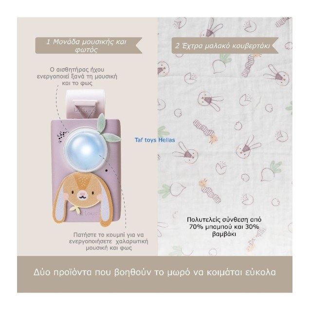 Μουσικό Παιχνίδι & Κουβερτάκι Taf Toys Bunny...