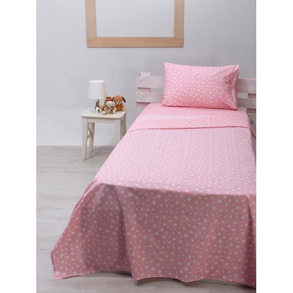 Σετ Σεντόνια Sunshine Home cotton feelings 22 Pink Μονό...