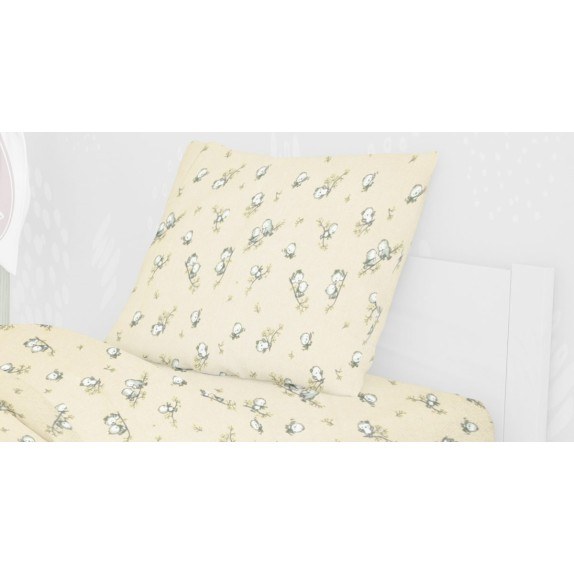 Παιδική Μαξιλαροθήκη Φανελένια Dimcol Birds 16 50Χ70 Ecru