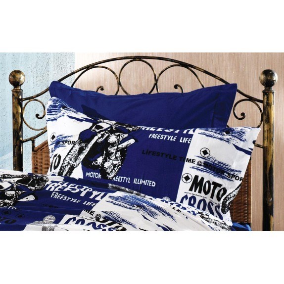 Παιδική Μαξιλαροθήκη Dimcol Motocross 289 50X70 Blue