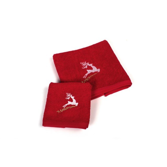 Χριστουγεννιάτικο Σετ Πετσέτες 2 τεμ Dimcol...