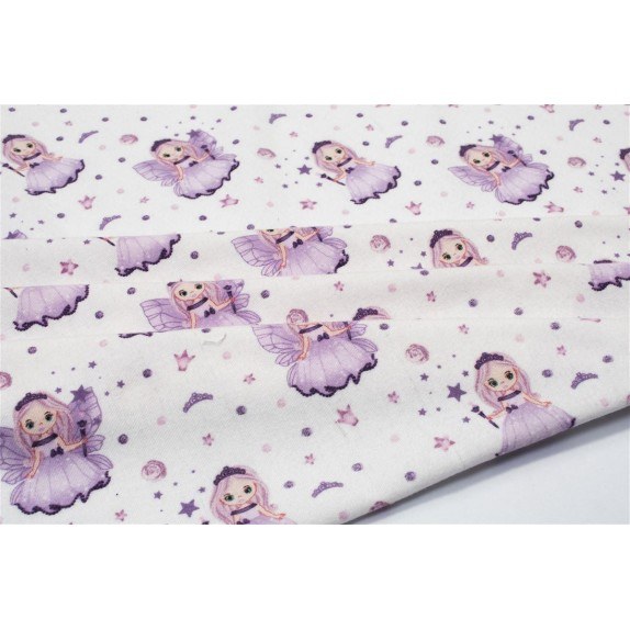 Σεντόνι Λίκνου Φανελένιο Dimcol Fairy 86 80X110 White-Lilac