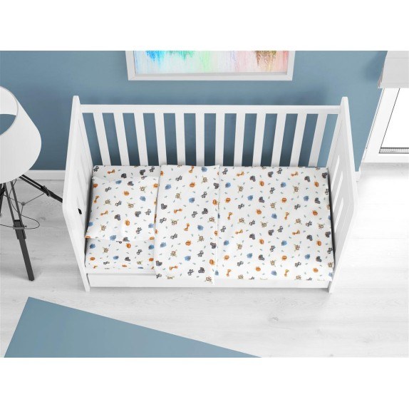 Σετ Σεντόνια Κούνιας Φανελένια 3 Τεμαχίων Dimcol Zoo 29...