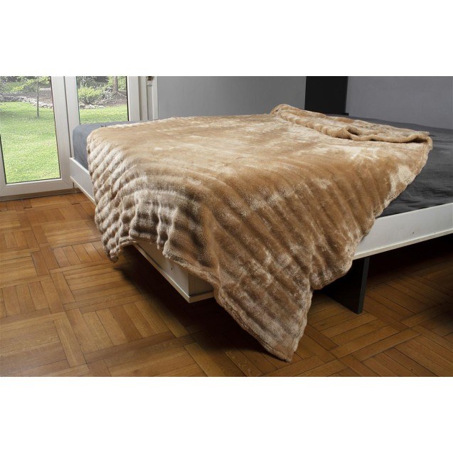 Κουβέρτα Fleece Υπέρδιπλη Dimcol 12 Beige 220X240