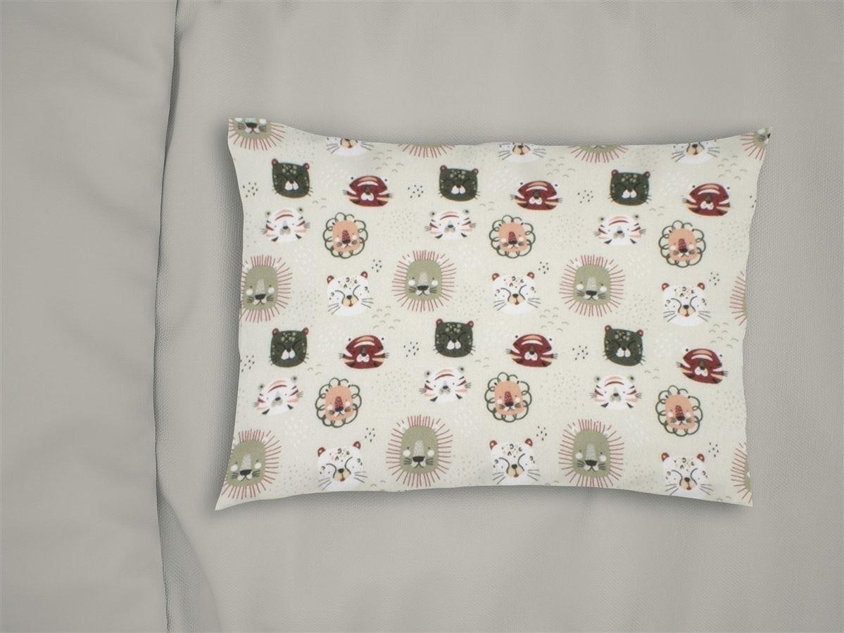 Βρεφική Μαξιλαροθήκη Φανελένια Dimcol Big Cats 27 35X45 Light Olive