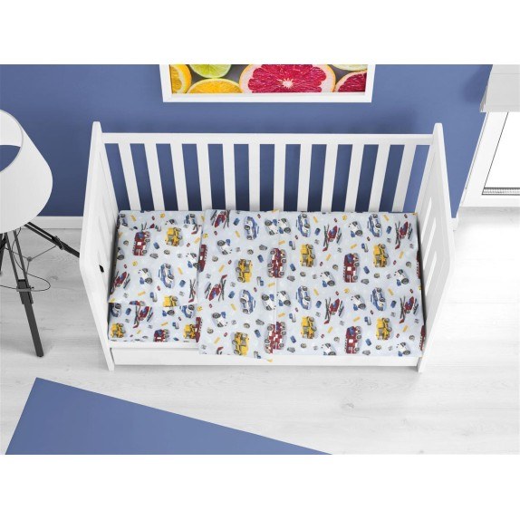 Σεντόνι Κούνιας Φανελένιο με Λάστιχο Dimcol Toys 46 Sky...