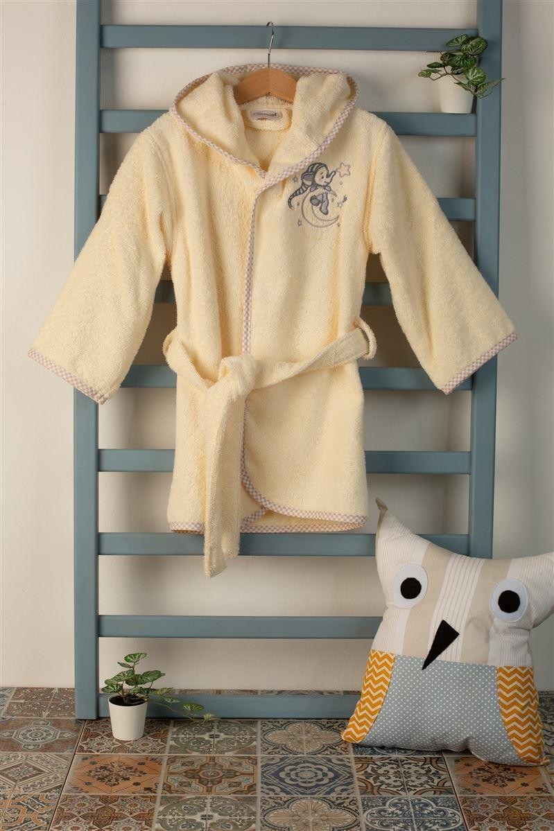 Dimcol Μπουρνουζι Με Κέντημα Bebe Dreaming Elephant 169 Size:02 Εκρού