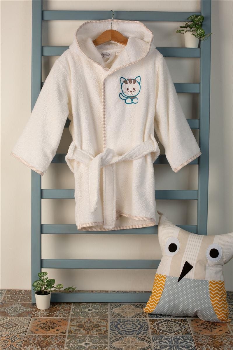 Dimcol Μπουρνουζι Με Κέντημα Bebe Kitty 137 Size:04 Λευκό