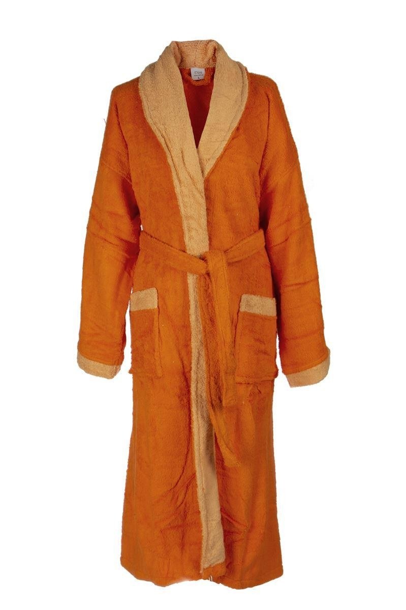 Μπουρνούζι Dimcol L Με Γιακά Διχρωμο 450 Gsm 02 Orange