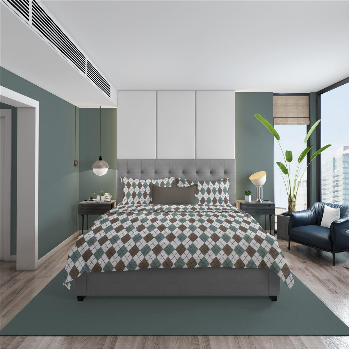 Dimcol Σετ Σεντόνια Φανελένια Υπέρδιπλα 3 Τεμαχίων Dimcol Diamond 329 220X240 Petrol