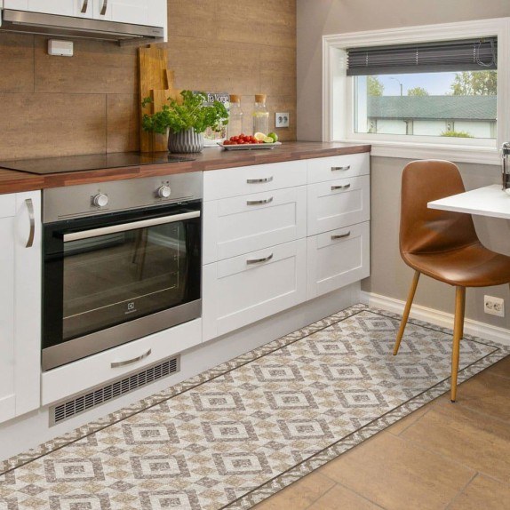 Beige Rhombus - L διάδρομος βινυλίου (83613)