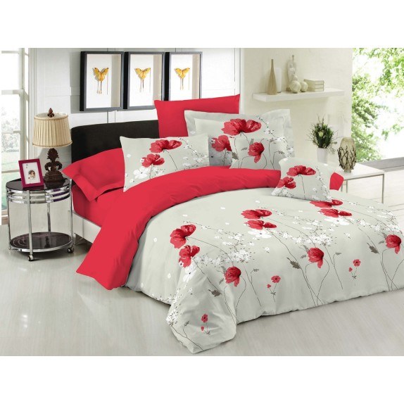 Σετ Κουβερλί Le Blanc Premium Cotton 100% Anemone Red...