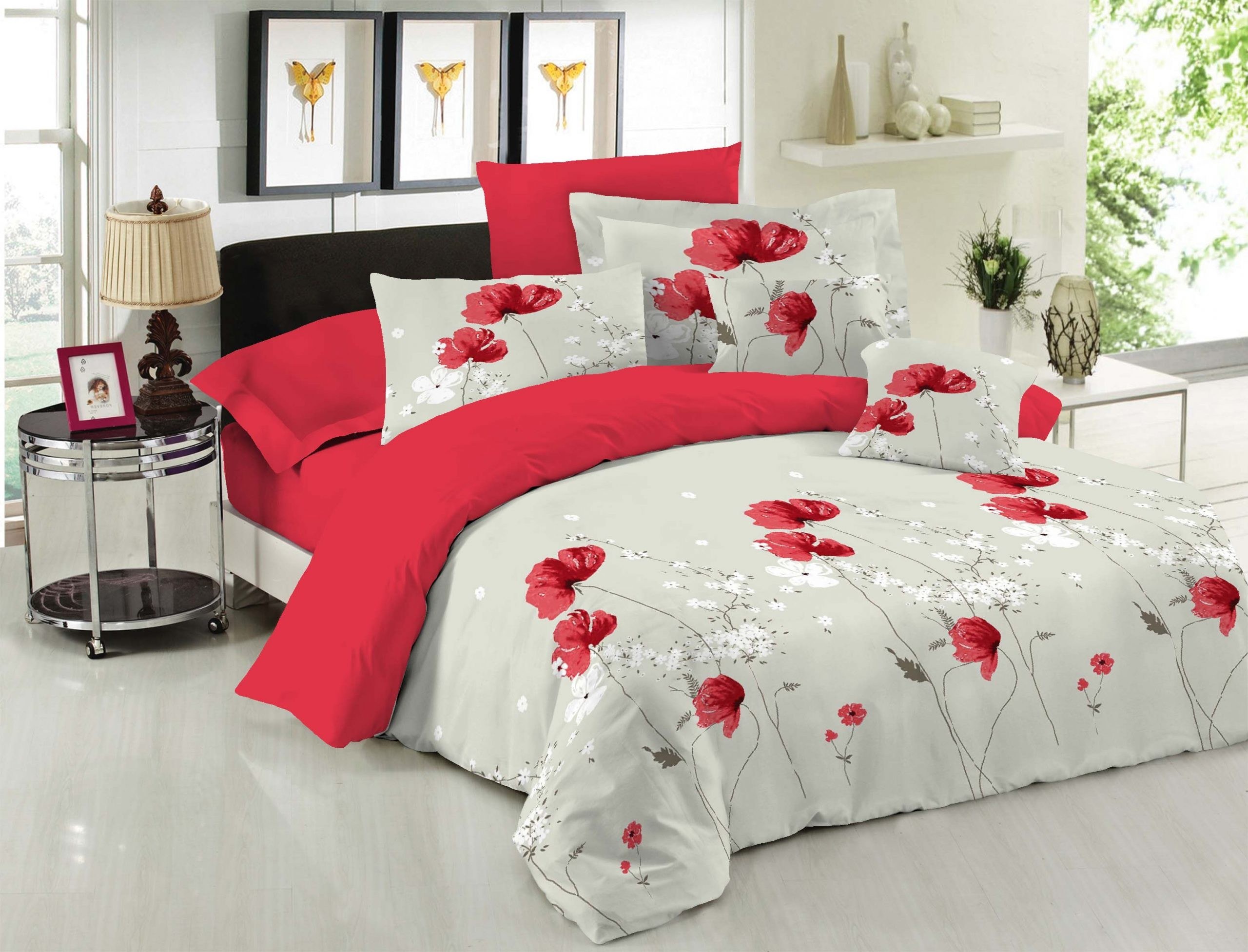 Σετ Κουβερλί Le Blanc Premium Cotton 100% Anemone Red Υ