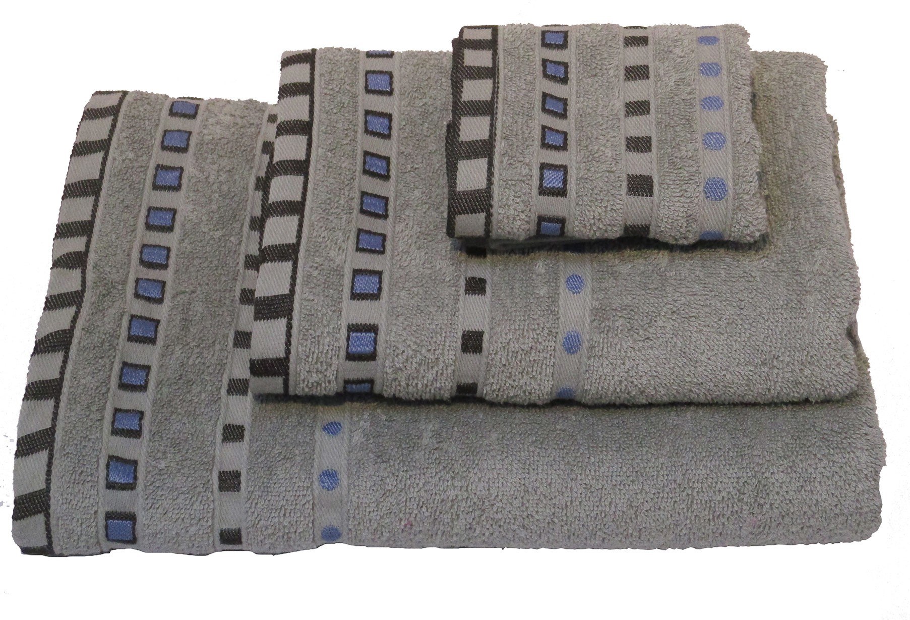 Πετσέτα ΚΟΜΒΟΣ Πεννιέ 450γρ/μ2 Πουά Ζακάρ Γκρι Προσώπου