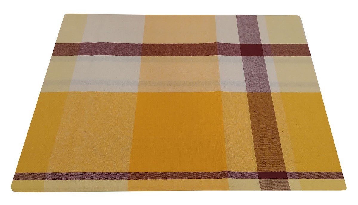 ΚΟΜΒΟΣ - ΣΗΜΑΝΤΙΚΟ: Σε περίπτωση διαφοράς τιμής από το κατάστημα ισχύει παντα και μόνο η τιμή του καταστήματος Τραπεζομάντηλο ΚΟΜΒΟΣ Λονέτα Υφαντό Καρό Yellow-Sand 14