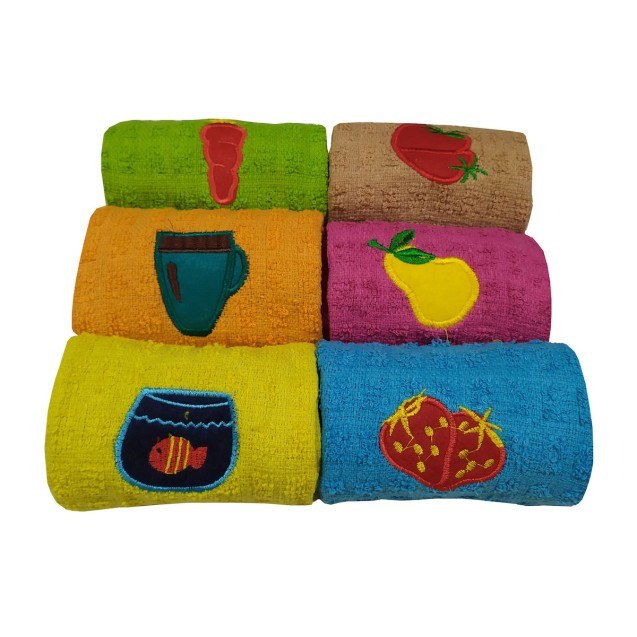 Σετ Ποτηρόπανα 6τεμ-ΚΟΜΒΟΣ Πετσετέ με κέντημα...