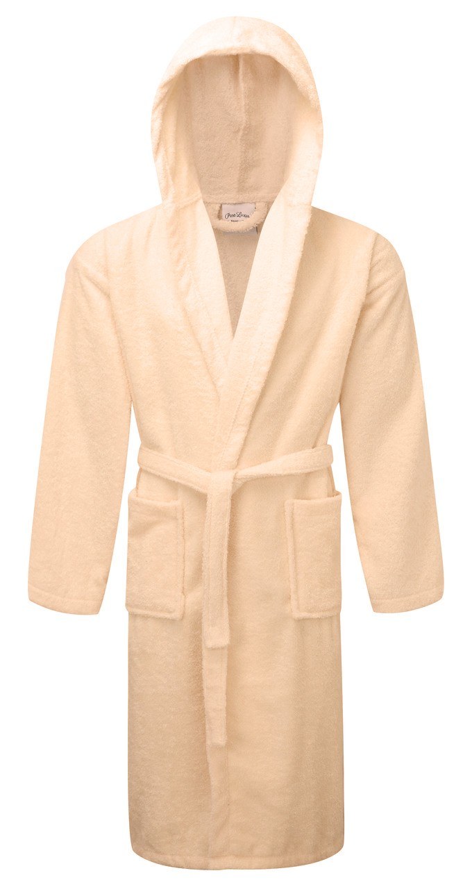 Μπουρνούζι ΚΟΜΒΟΣ Πετσετέ με κουκούλα 420gr/m2 Light Pink Large