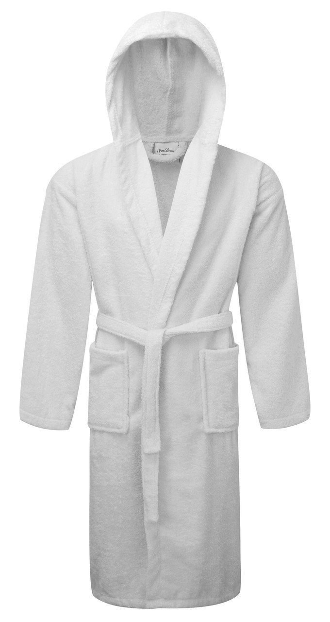 Μπουρνούζι ΚΟΜΒΟΣ Πετσετέ με κουκούλα 400gr/m2 100% Cotton White Extra Large