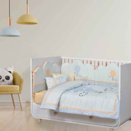 Πάντα Κούνιας Das Baby Fun Digital Print 4880 Γαλάζιο- Κίτρινο- Μέντα 45x195