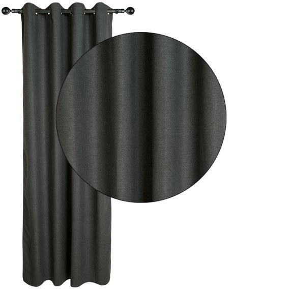 Κουρτίνα Με Κρίκους Das Home 140Χ270 2261 Γκρι Σκούρο