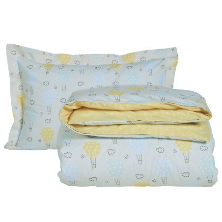 Σετ Παιδική Παπλωματοθήκη Μονή 2 Τεμαχίων Das Kids 4880 Γαλάζιο- Κίτρινο- Μέντα 160x240