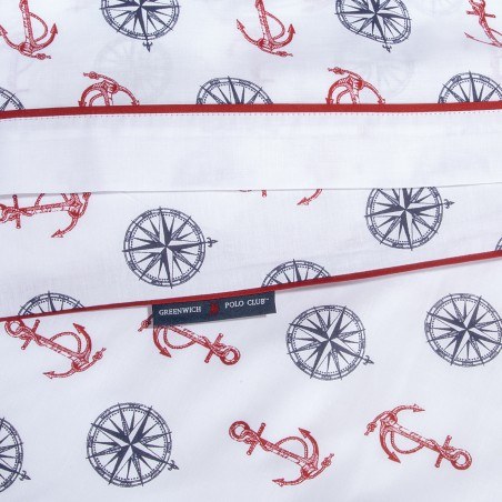 Σετ Σεντόνια Υπέρδιπλα 4 Τεμαχίων Greenwich Polo Club 2182 Κόκκινο- Λευκό- Μπλε 240x260