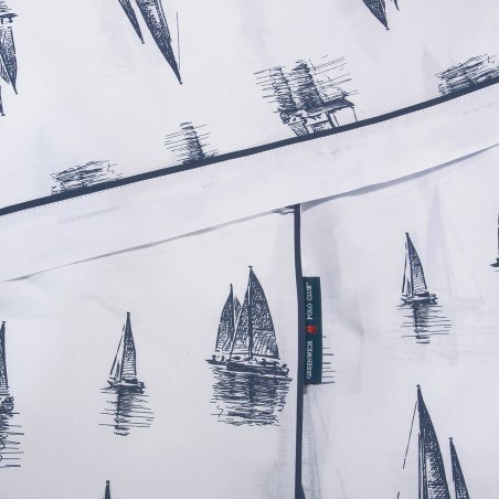 Σετ Σεντόνια Υπέρδιπλα 4 Τεμαχίων Greenwich Polo Club 2183 Λευκό- Μπλε 240x260