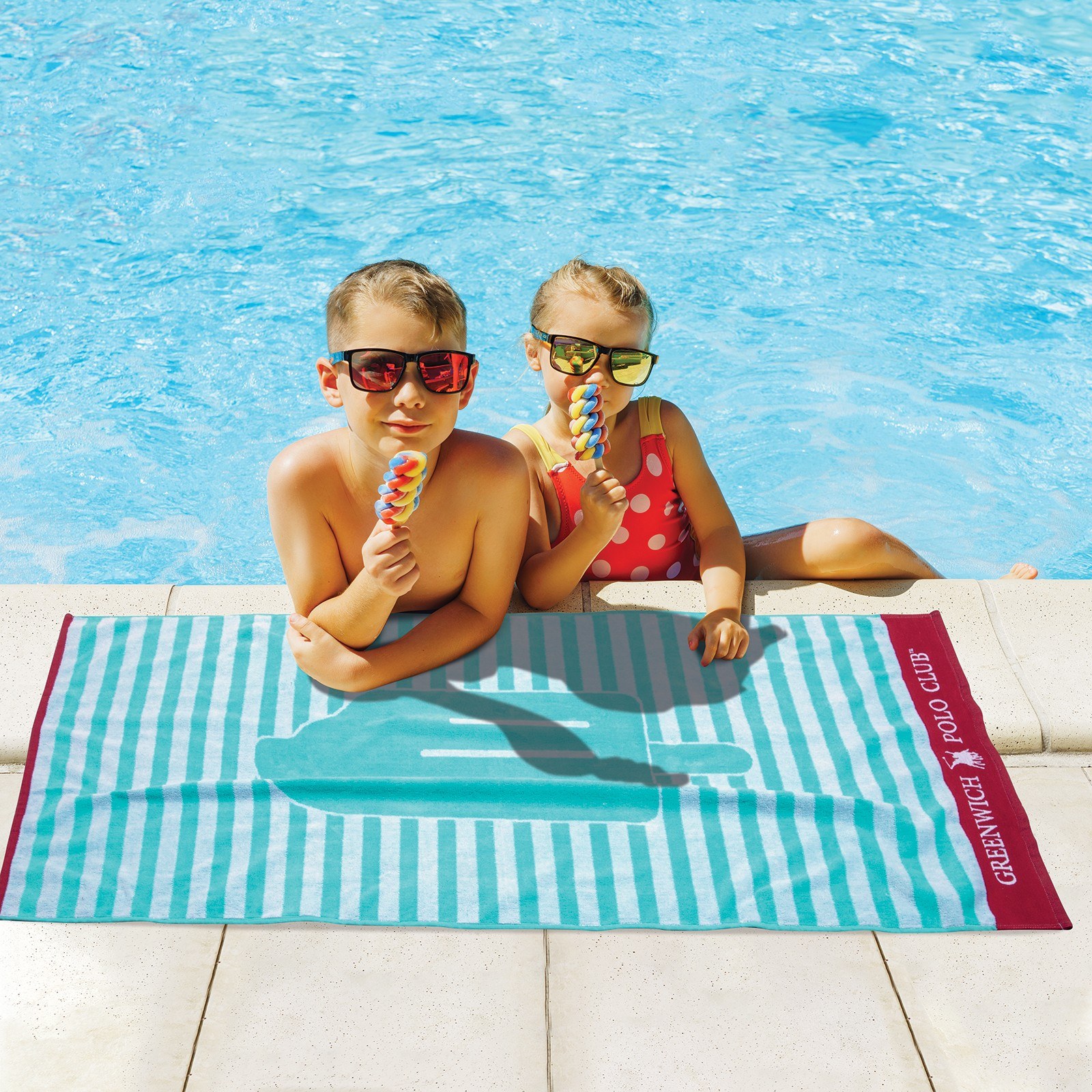 Πετσέτα Θαλάσσης Greenwich Polo Club 70x140 3892 Λευκό- Ροζ- Τουρκουάζ