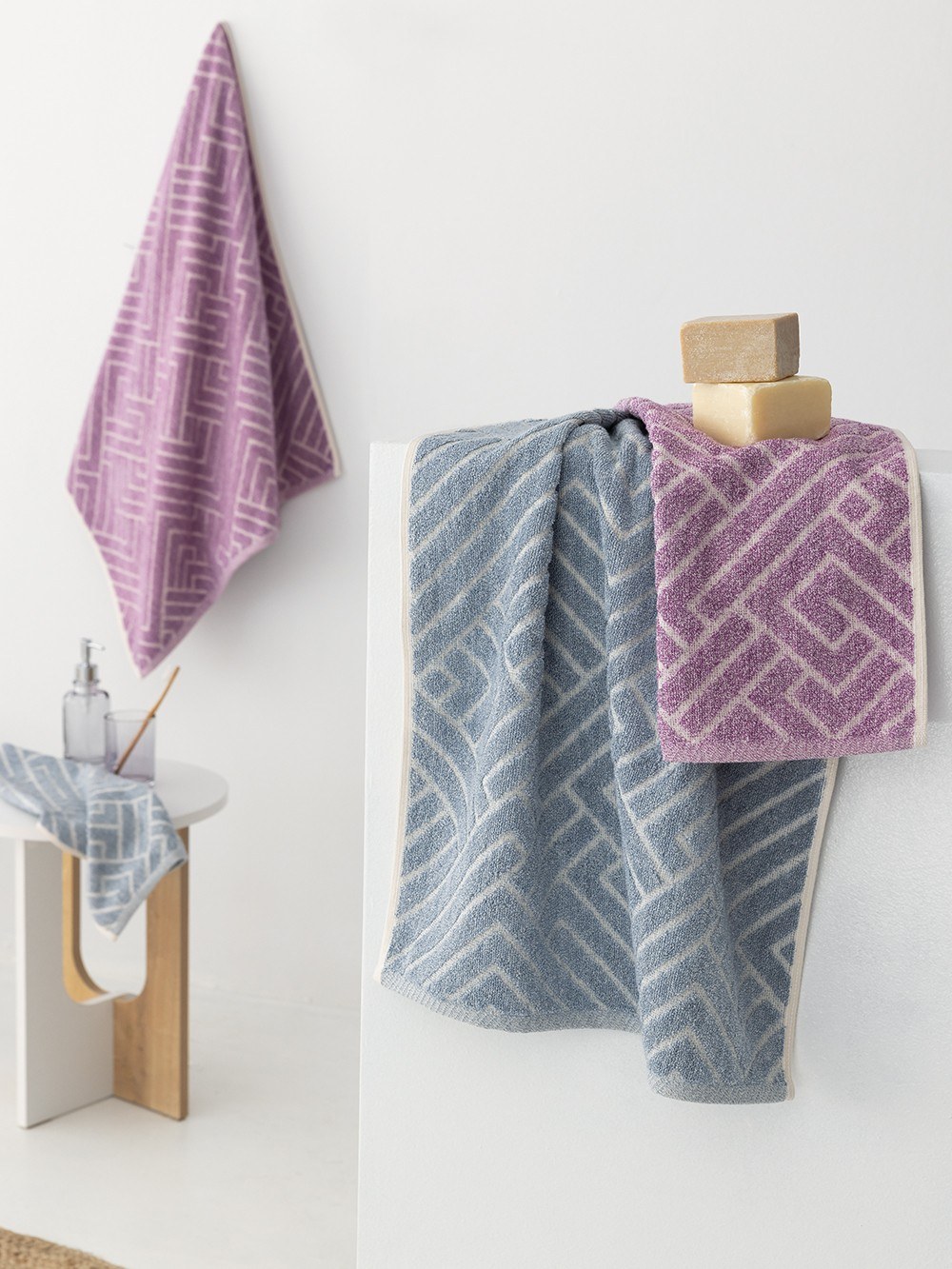 Σετ Πετσέτες 3 Τεμαχίων Palamaiki Ranon Mov