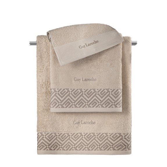 Σετ Πετσέτες 3 Τεμαχίων Guy Laroche Emblem Natural